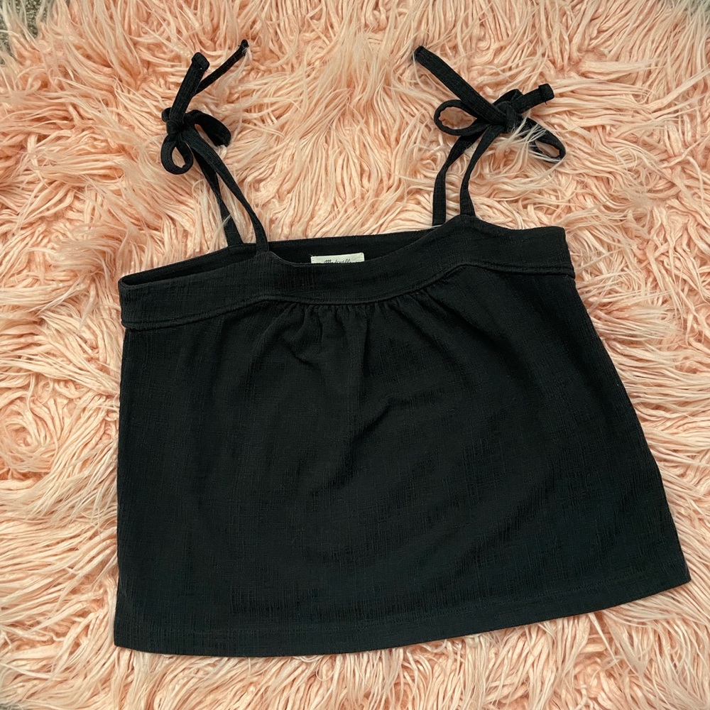 Madewell Black Crosshatch Sleeveless Tank